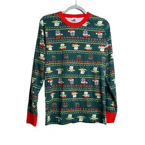 Hanna Andersson Star Wars Pajama Top Mens M Green Christmas Yoda Shirt